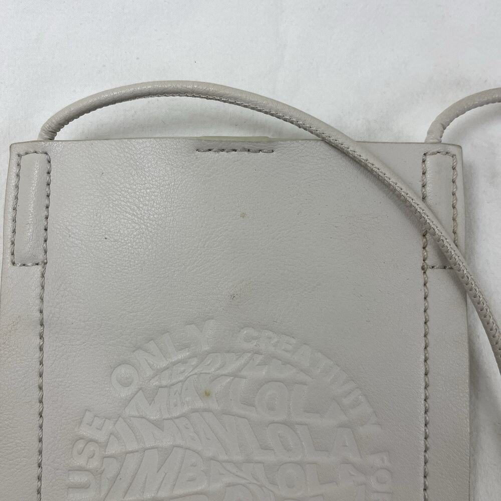 Bimba y Lola Mini Leather Crossbody Phone Bag Off White Logo Embossed - Picture 4 of 7